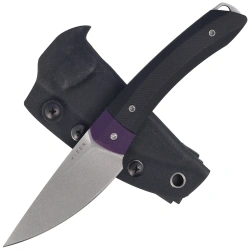 Kizer MoMo Fix 3 Knife Purple-Black G10, Stonewashed AEB-L by Vladimir Legachev (1124A3)