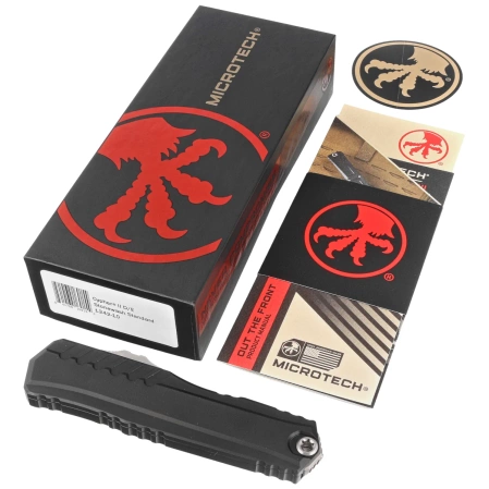 Nóż automatyczny OTF Microtech Cypher II D/E Black Aluminium, Stonewashed M390MK by Deryk Munroe i Tony Marfione (1242-10)