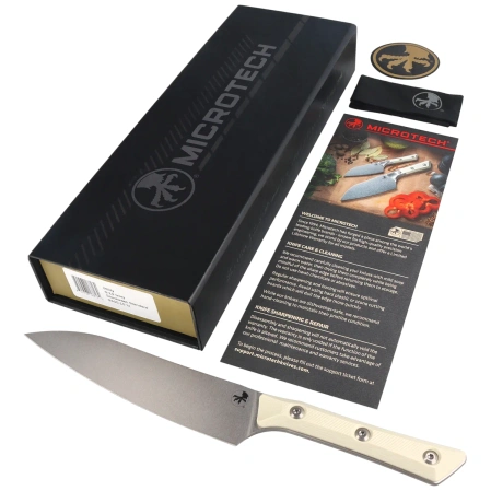 Nóż kuchenny Microtech Utility Ivory G10, Stonewashed M390MK (3400-10IV)