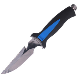 Nóż nurkowy MAC Aquatys Blue-Black PP-TPE, Mirror W 1.4060
