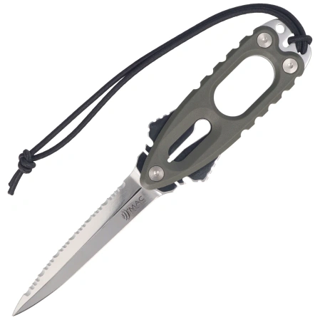 MAC Coltellerie Gunster Diving Knife Green FRN, Satin MA5 by Moris Baroni (GNR11.V)