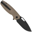 Kubey Tityus Knife Tan G10, Blackwashed 14C28N (KU322U)