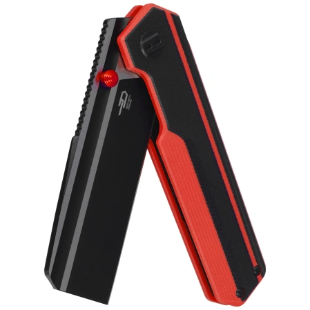 Bestech Tardis Black/Red G10, Black DLC/Satin D2 by Ostap Hel Knife (BG54E)