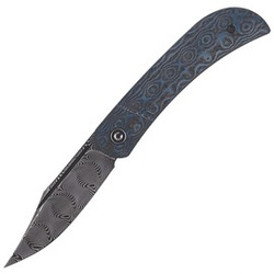 CIVIVI Knife Appalachian Drifter Blue G10/Rose Carbon Fiber, Black Damascus (C2015DS-2)