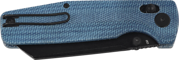 Bestech Slasher Blue Micarta, Black Stonewashed D2 Knife (BG56C-2)