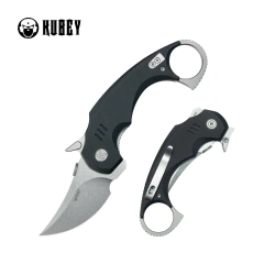 Nóż składany Kubey Jaw Pikal Black G10, Beadblasted 14C28N by MUZI Design (KU440A)