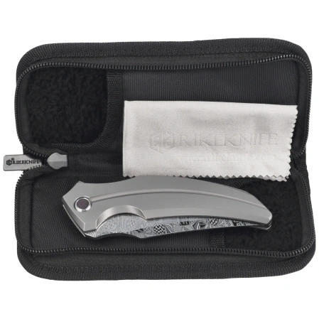 Nóż składany Rike Knife S05 V2 Gray Titanium, Timascus HW, Satin M390 (RK-S05-P)