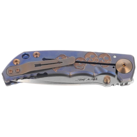 Nóż składany Spartan Blades Harsey Folder Special Edition Babe Blue Titanium, Bronze HW, Satin MagnaCut by William W. Harsey Jr. (SF5BABE)