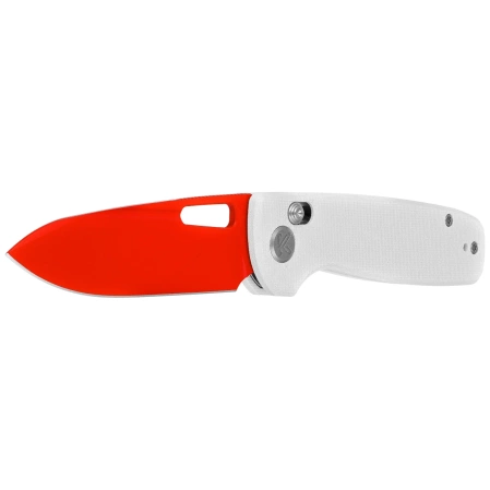 Kubey Bluff Knife KU248B White G10, Red 14C28N by Garet Caronna