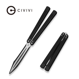 Civivi Dracolisk Training Butterfly Knife Black Aluminium, Black Stonewashed / Satin 9Cr18MoV (C25028-1)