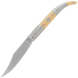 Martinez Albainox Decore Folding Knife – White ABS/Zamak Handle, Satin 3Cr13MoV (19794)