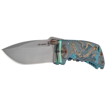 Spartan Blades Harsey Folder ''God & Country'' Titanium, Satin MagnaCut by William W. Harsey (SF5 Custom God & Country)