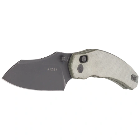 Nóż składany Kizer Bulldog Green Micarta, Gray Stonewashed Nitro-V by O.SHO (V3672A3)