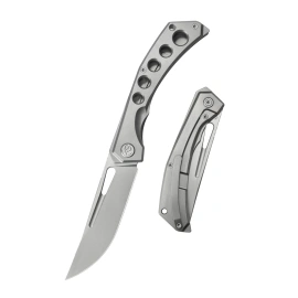 Nóż składany Kubey lshtar Gray Titanium, Sandblasted M390 by Maksim Tkachuk (KB170A)