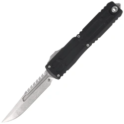Microtech Ultratech Gen III EX-ZBP Interceptor Signature OTF Knife Black Aluminum, Stonewashed M390MK by Tony Marfione (1117EX-10S)