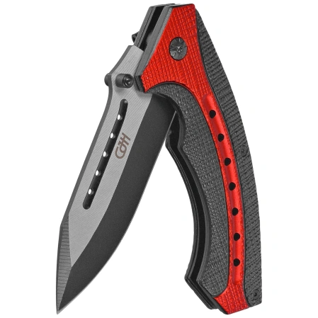 Herbertz Knife Black-Red Aluminum, Black 420 (10000350)