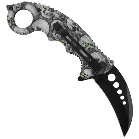 Nóż składany Herbertz CJH Karambit Skulls ABS, Black 420 (ART000137)