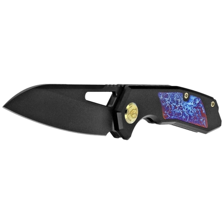 Nóż składany Kubey KB Vagrant Black Titanium/Timascus, Black DLC CPM S35V by Maksim Tkachuk (KB284I)