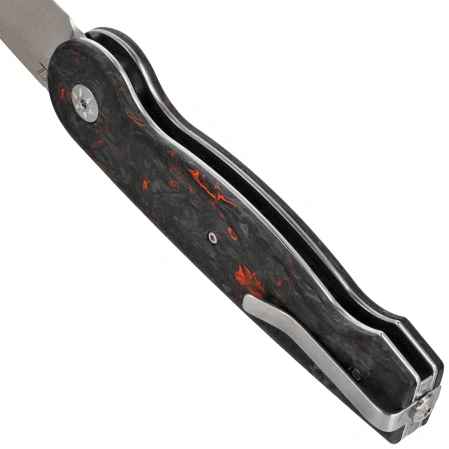Maserin Summit Knife Black / Orange Fat Carbon, Satin MagnaCut (490/FCA)