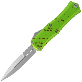 Microtech Hera II Mini Bayonet OTF Knife Zombie Aluminium, Stonewashed M390MK by Tony and Sean Marfione (1701M-10Z)