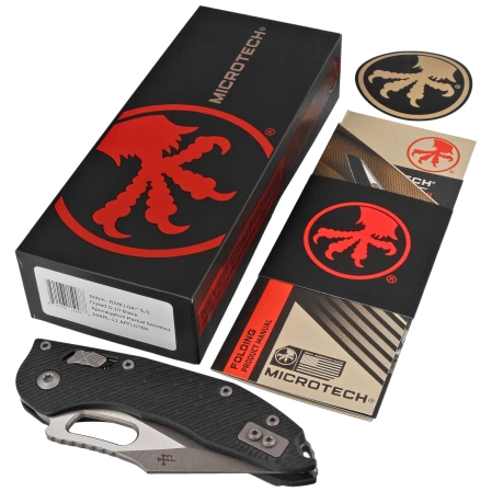 Microtech Stitch Ram-Lok S/E Knife Black Fluted G10, Apocalyptic P/S M390MK by Borka Blades and Tony Marfione (169RL-11APFLGTBK)