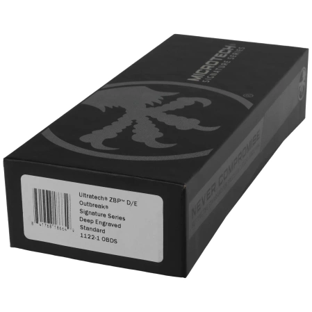 Microtech Ultratech Gen III ZBP D/E Signature OTF Knife Outbreak Aluminum, Outbreak M390MK by Tony Marfione (1122-1 OBDS)