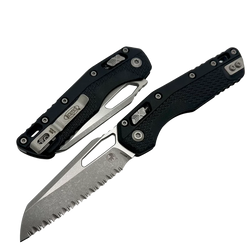Nóż składany Microtech MSI Ram-Lok S/E Black Tri-Grip Polymer, Stonewashed F/S M390MK by Tony Marfione (210T-12PMBK)