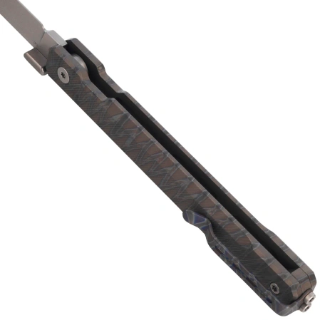 KB Kubey Prism T/E Knife Flamed Titanium, Bead Blasted M390 by Yuze Zhong (KB243E)
