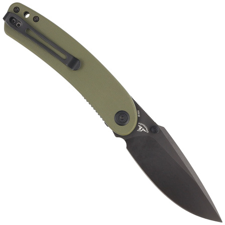 Kubey Knife Momentum Green G10, Dark Stonewashed AUS-10 by Sherif Manganas (KU344G)