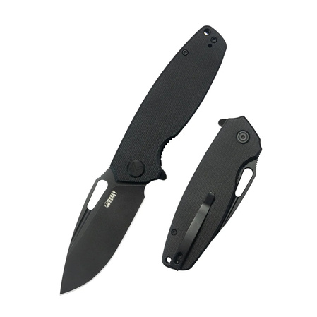 Kubey Tityus Knife Black G10, Blackwashed 14C28N (KU322T)