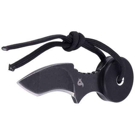 BlackFox Lollypop, Black G10, Black Stonewashed 440C by Tommaso Rumici Neck Knife (BF-755)