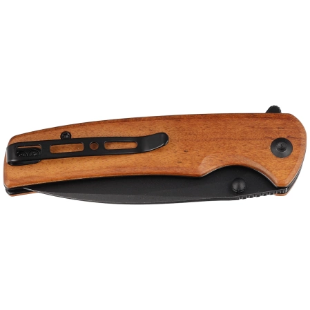 Sencut Sachse Guibourtia Wood, Black Stonewashed 9Cr18MoV knife (S21007-6)