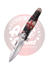 Nóż składany Third Decor Habitat N120D Templar Warrior Beechwood, Mirror 420 (TH-N120D)