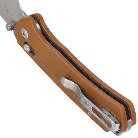 Kizer T1 CD Knife Brown G10, Satin Nitro-V by Uli Hennicke (V3490.2CA2)