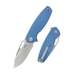 Kubey Tityus Knife Blue Canvas Micarta, Beadblasted 14C28N (KU322-1A)