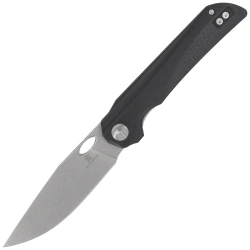 Bestechman Smuga Knife Black G10 with Carbon Fiber Pattern, Stonewashed AEB-L by Kombou (BMK22A)