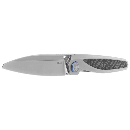 Rike Knife Baidi S Titanium/Carbon Fiber, Bead Blasted M390 (RK-Baidi-S-P/BCF)