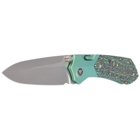 Nóż składany Remette Meteor Green Anodizing Carbon Fiber/Titanium, Pearlescent M390 (RTPT-CL)