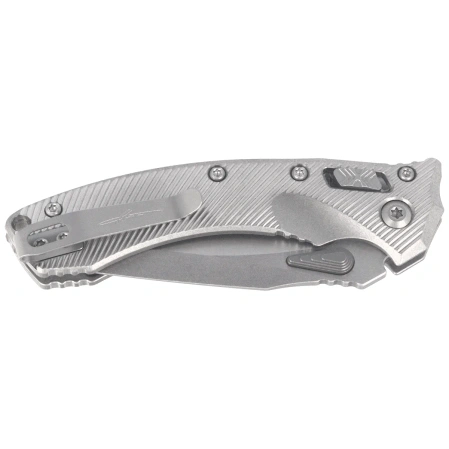 Microtech Amphibian Mini Ram-Lok S/E Knife Gray Fluted Titanium, Bronze Bksp, Stonewashed M390MK by Tony Marfione (137MRL-10FLMS1)