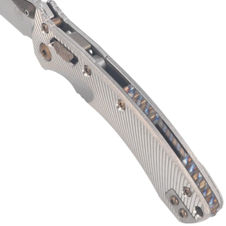 Nóż składany Microtech Amphibian Mini Ram-Lok S/E Gray Fluted Titanium, Flamed Bksp, Stonewashed M390MK by Tony Marfione (137MRL-10FLMS4)