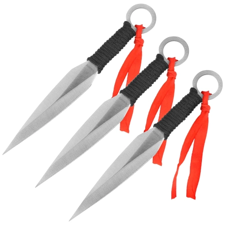 Martinez Albainox 31801 Throwing Knife Set 3 pcs. Black Paracord, Satin 3Cr13Mov