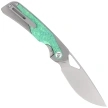 Kizer Topsail Knife Silver-Green Crystallized Titanium, Blast M390 by Jonathan Styles (Ki3735A4)
