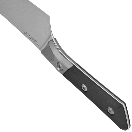 Nóż kuchenny Microtech Chef 8'' Black G10/Titanium Bolster, Stonewashed M390MK (3000B-10BK)