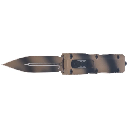 Nóż automatyczny OTF Microtech Dirac Delta D/E Tan War Paint Aluminium, Tan War Paint M390MK by Tony Marfione (227-1TAWPS)