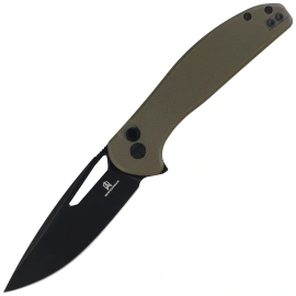 Bestechman Whalefin Knife OD Green G10, Black PVD D2 (BMK18D)