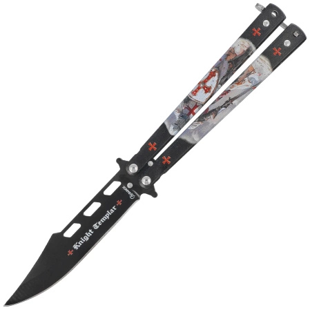 Martinez Albainox Balisong Knife Black Templar 3D Design Steel, Black 3Cr13Mov (02269)