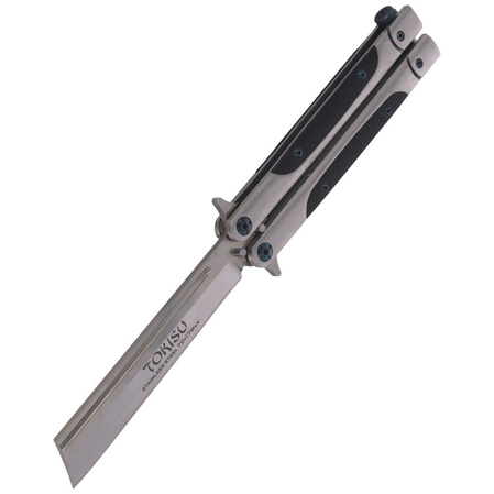 Nóż składany motylek TOKISU Balisong Black G10/Steel, Satin (02174)