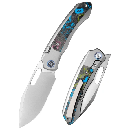 Nóż składany Remette Orca Gray Titanium/Ultimate Warrior CamoCarbon, Pearlescent M390 (ORCAUR)