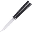 Nóż składany motylek Martinez Albainox Balisong Black Steel, Satin Finish (02152)
