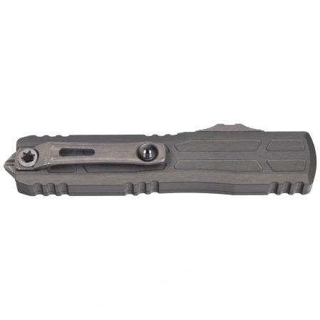 Microtech Ultratech Gen III EX-ZBP Interceptor Signature OTF Knife Natural Clear Aluminum, Apocalyptic M390MK by Tony Marfione (1117EX-10APNCS)